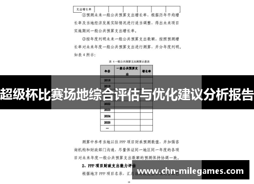 超级杯比赛场地综合评估与优化建议分析报告