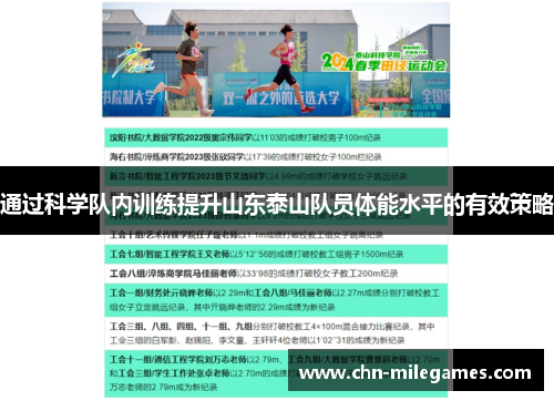 通过科学队内训练提升山东泰山队员体能水平的有效策略